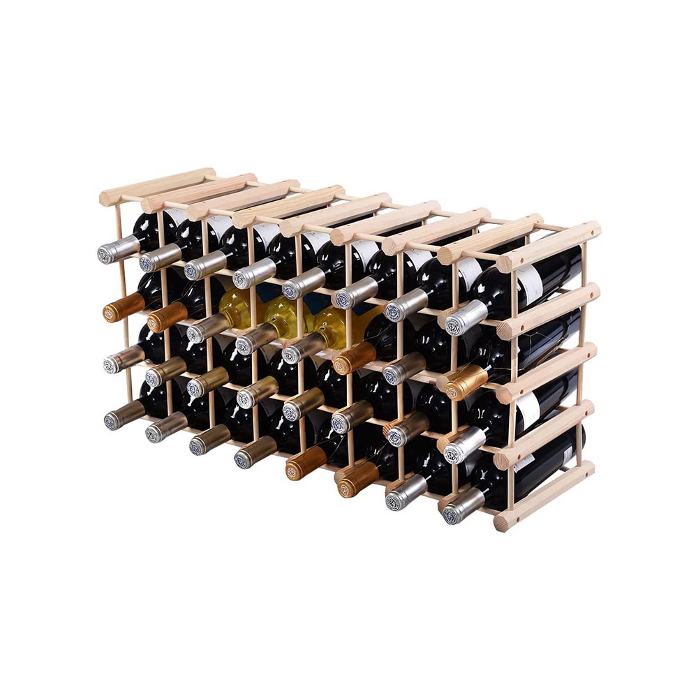 Wooden wine rack for 40 bottles