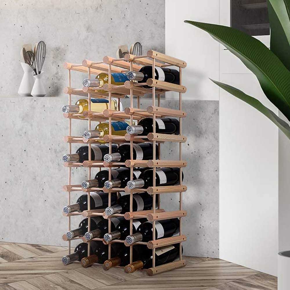 Wooden wine rack for 40 bottles