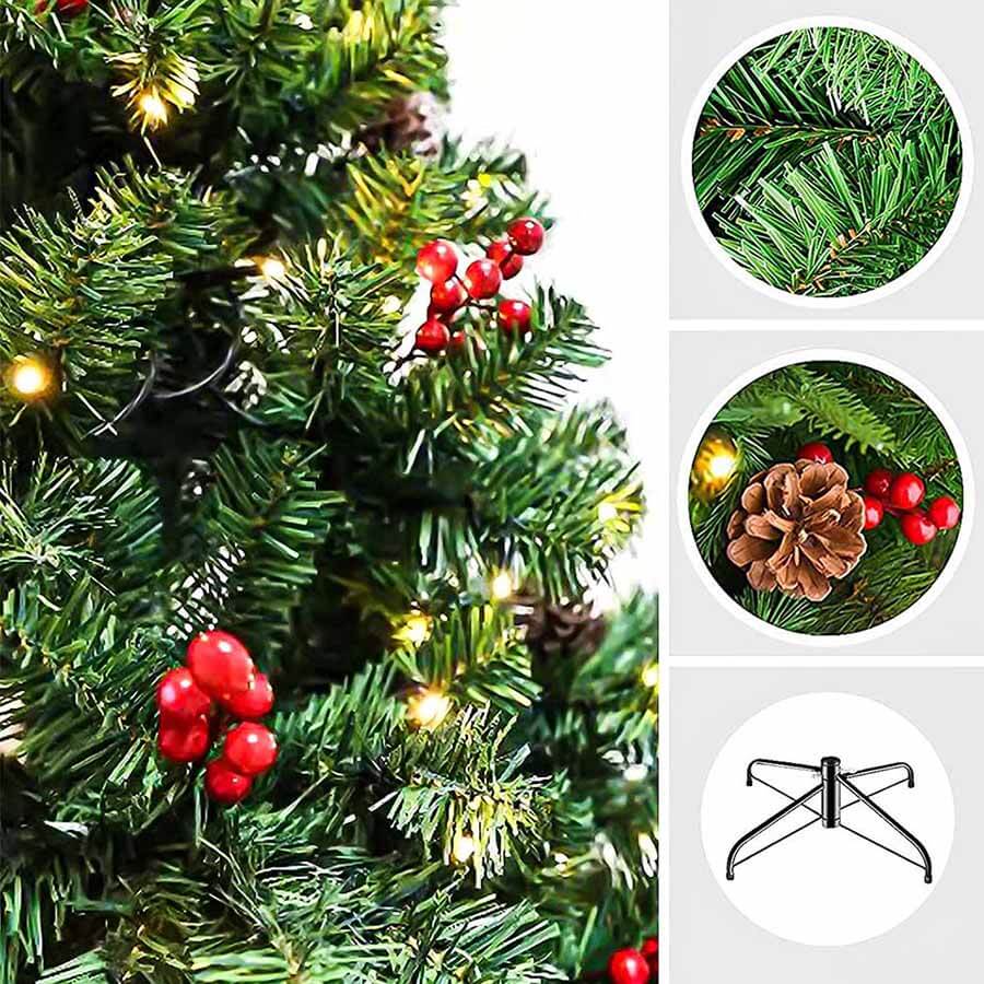 LED artificial tree in several types, warm white-100 LEDs, 120 cm
